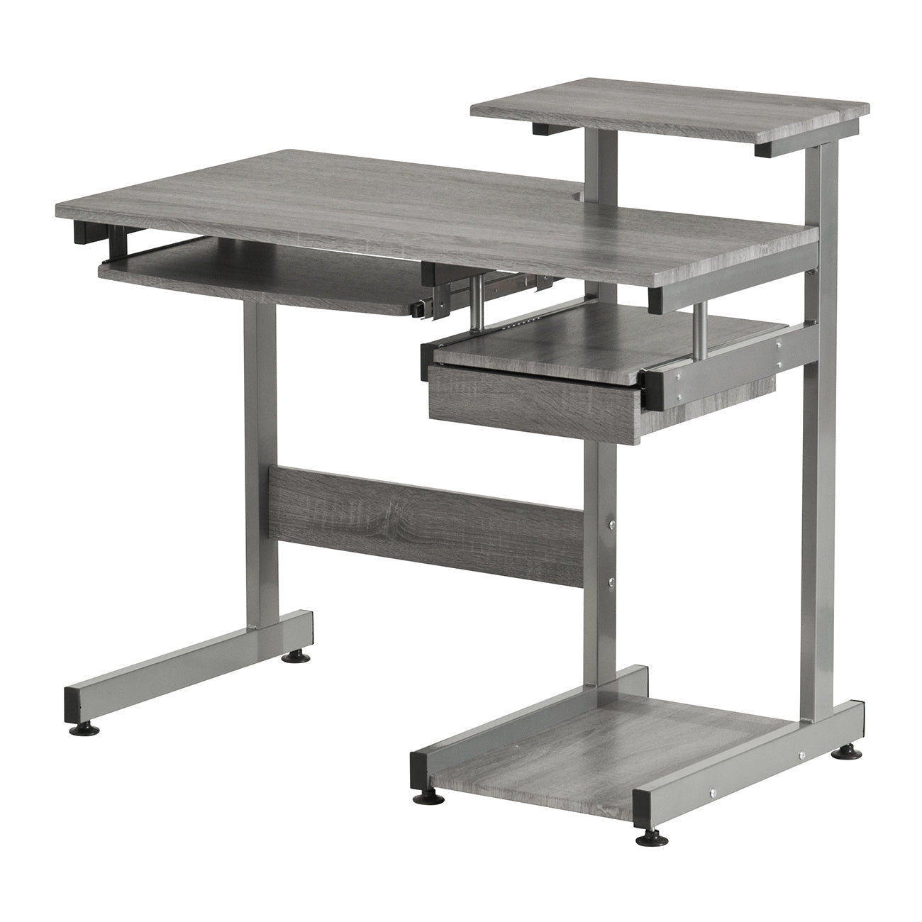 Techni Mobili Grey Computer Workstation Desk