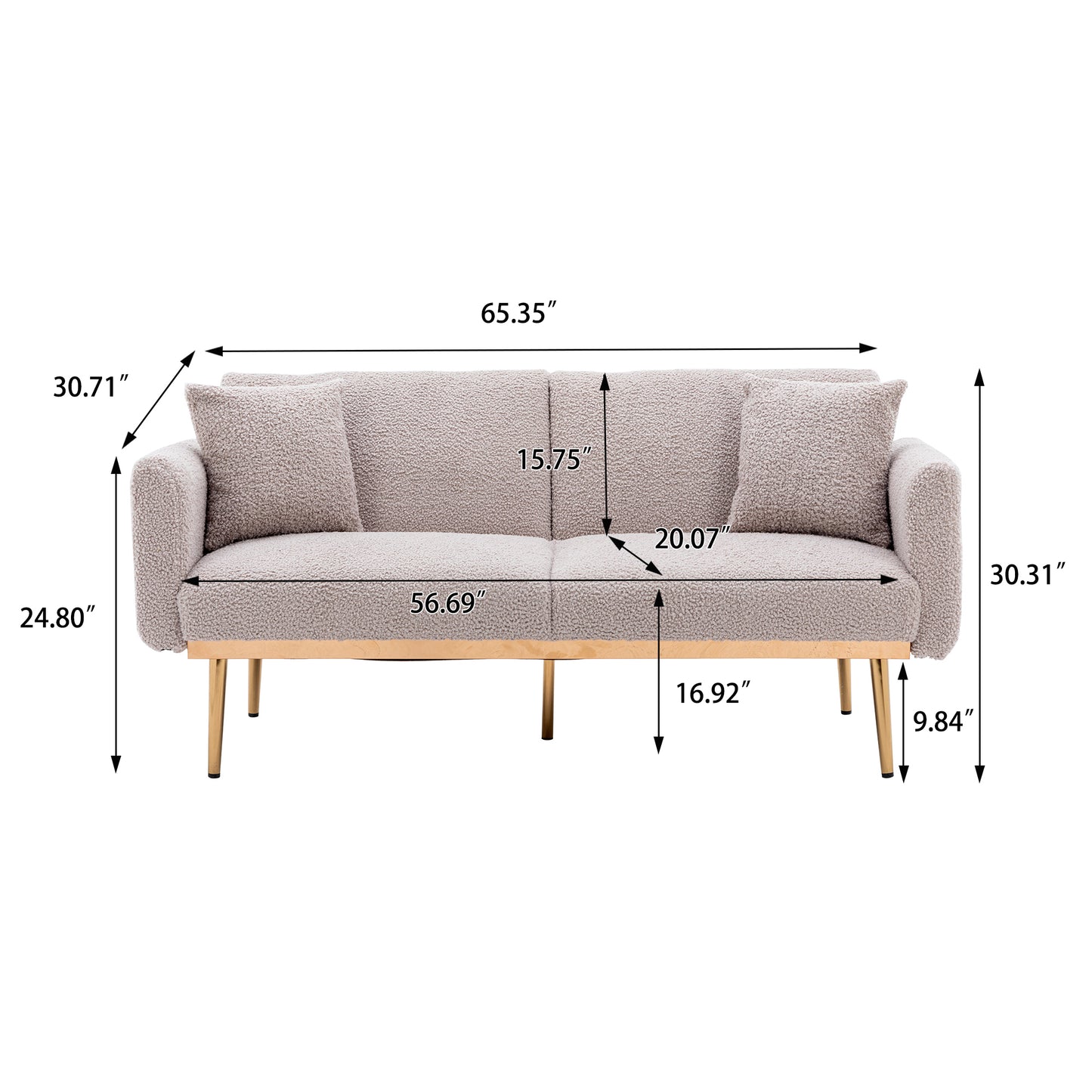 Velvet  Sofa , Accent sofa .loveseat sofa with metal  feet