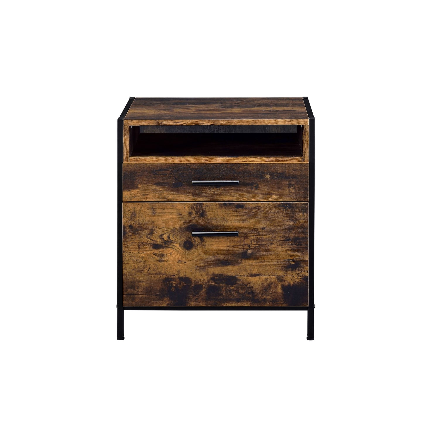 Juvanth Nightstand in Rustic Oak & Black Finish 24263