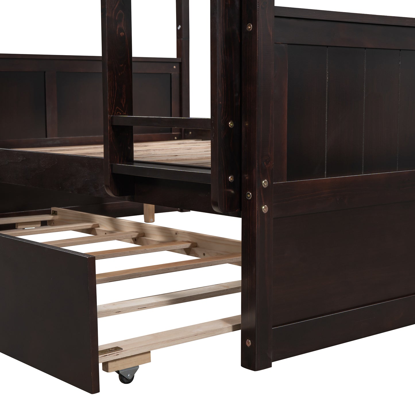 Full-Over-Full Bunk Bed with Twin Trundle - Espresso Finish