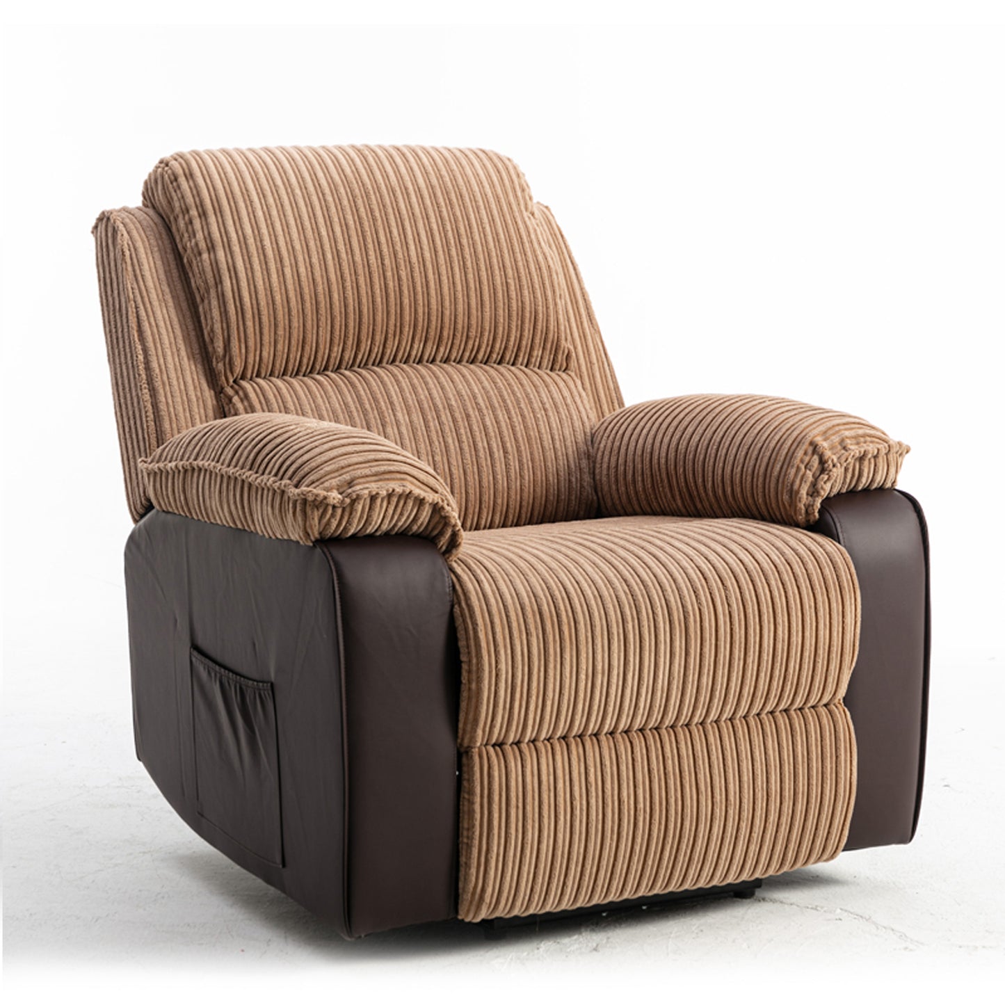 Luxurious Brown Fabric Electric Recliner Chair with Adjustable Backrest and Remote Control