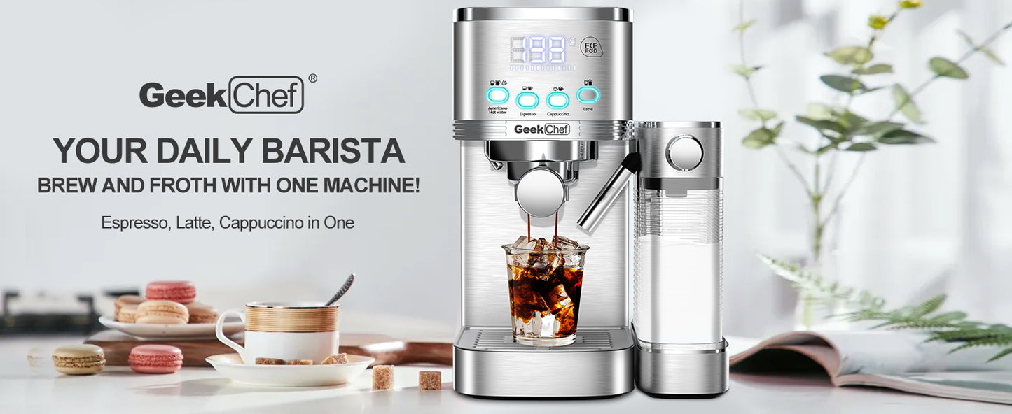 Automatic Milk Frother Espresso and Cappuccino Machine with ESE POD filter