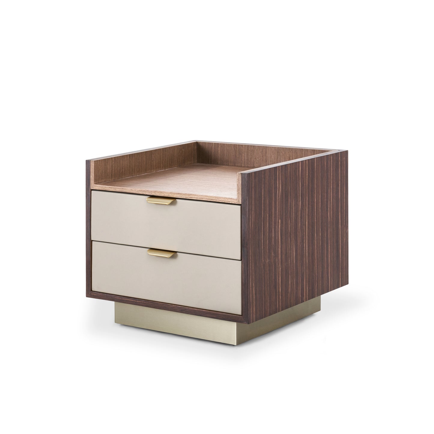 2-Drawer Metal Base Nightstand