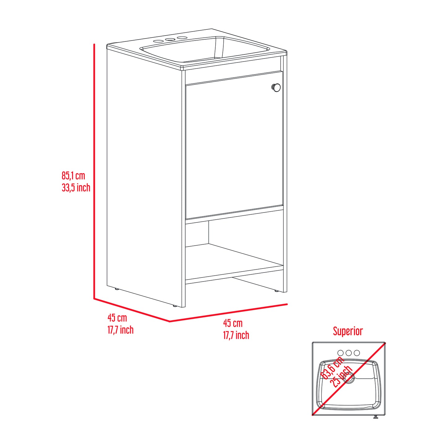 Bathroom Vanity Poket, Bathroom, White