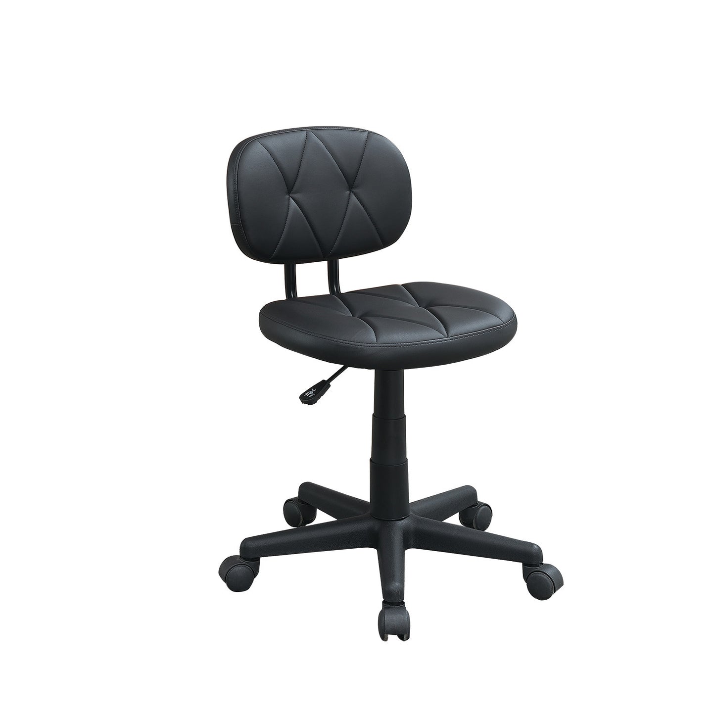 Low-Back Adjustable Office Chair with PU Leather, Black