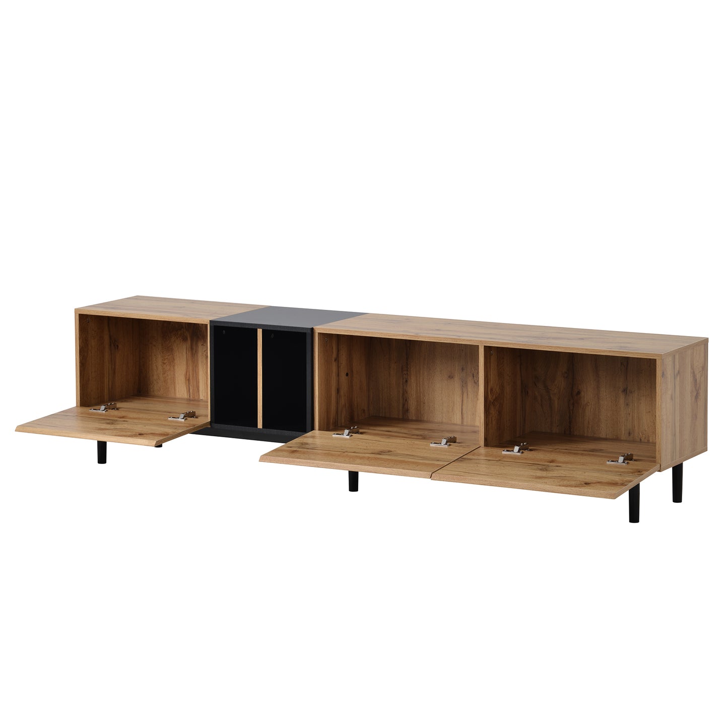 Stylish 80'' TV Stand with 3 Doors and Large Storage Cabinet for Modern Living Room