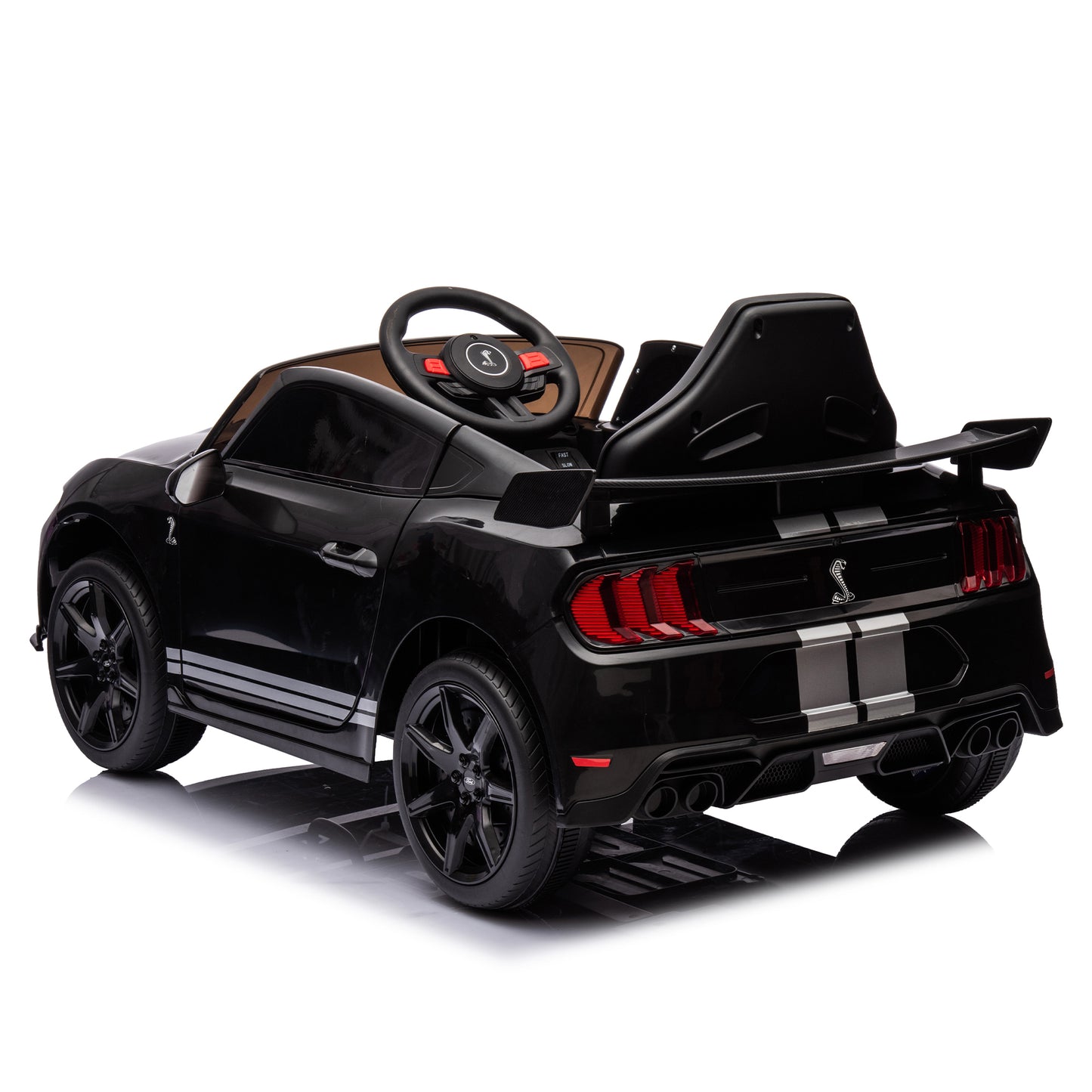 12V Ford Mustang Shelby GT500 ride on car with Remote Control 3 Speeds, Electric Vehicle Toy for Kid,LED Lights, Radio, AUX/USB MP3 Music,safe belt,Age3+