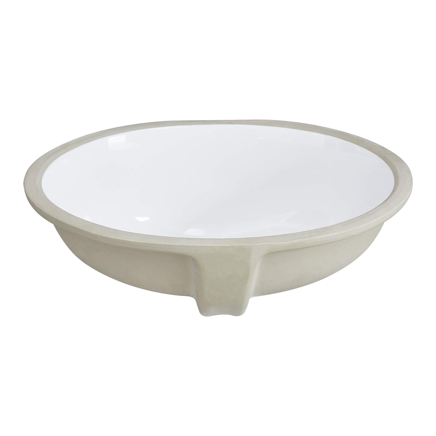 White Oval Undermount Bathroom Sink With Overflow