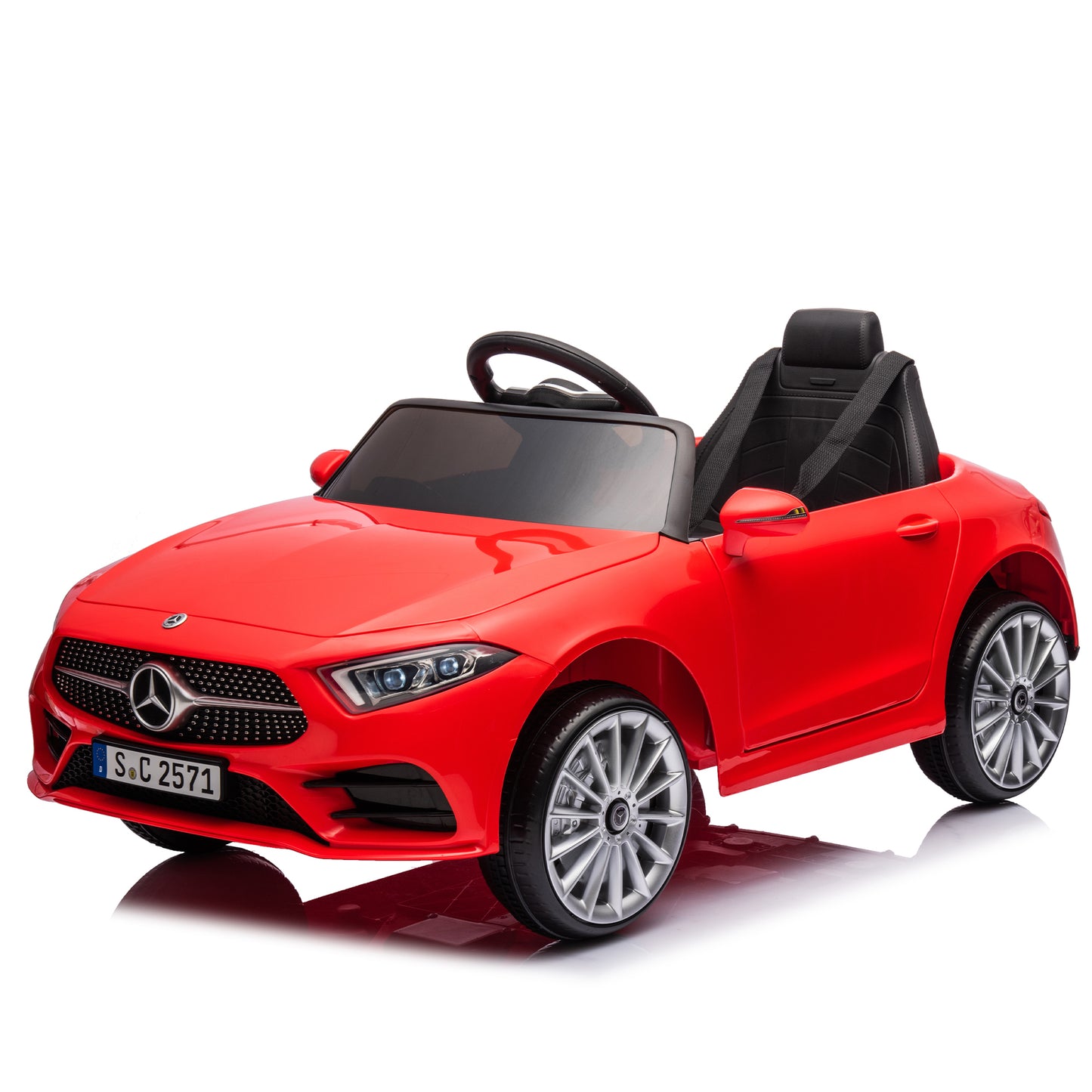 12V Kids Ride On Car w/ Parents Remote Control,Licensed Mercedes-Benz CLS 350 for Kids,Four Wheel Suspension,Power Display,Music,Volume Control,LED Lights,MP3,USB/SD for Kids 37-95 months.