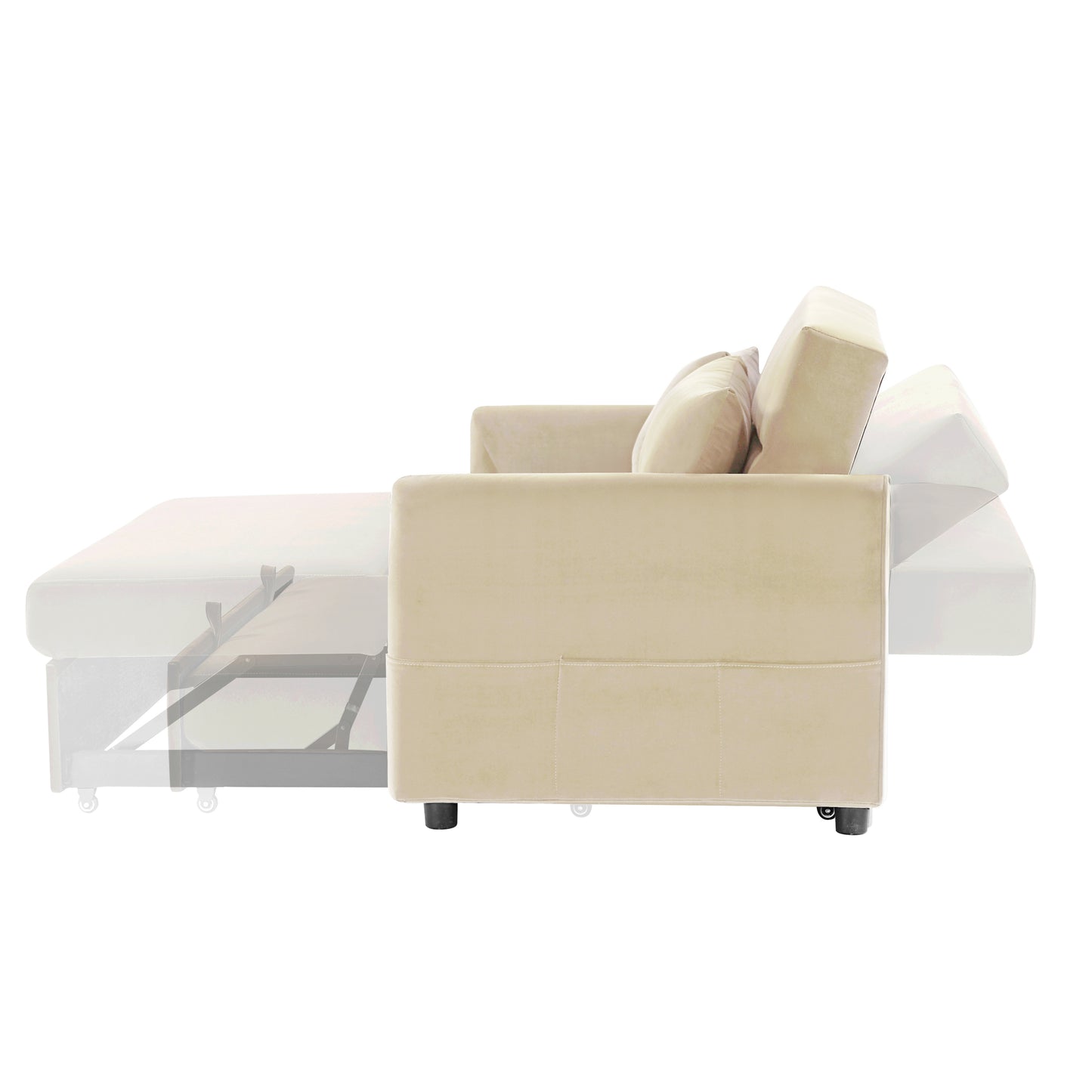 Beige Leisure Love Sofa with Convertible Design