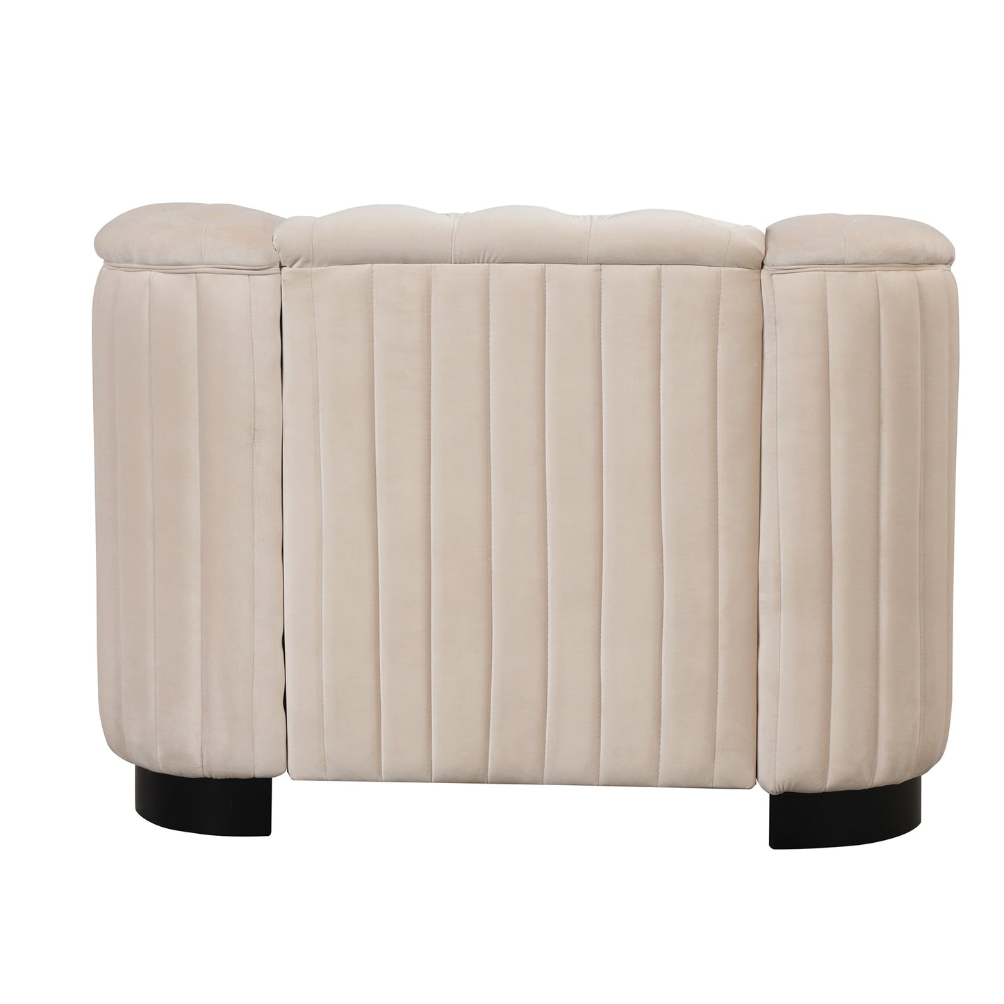 41.5 Beige Velvet Single Sofa Chair with Removable Seat Cushion