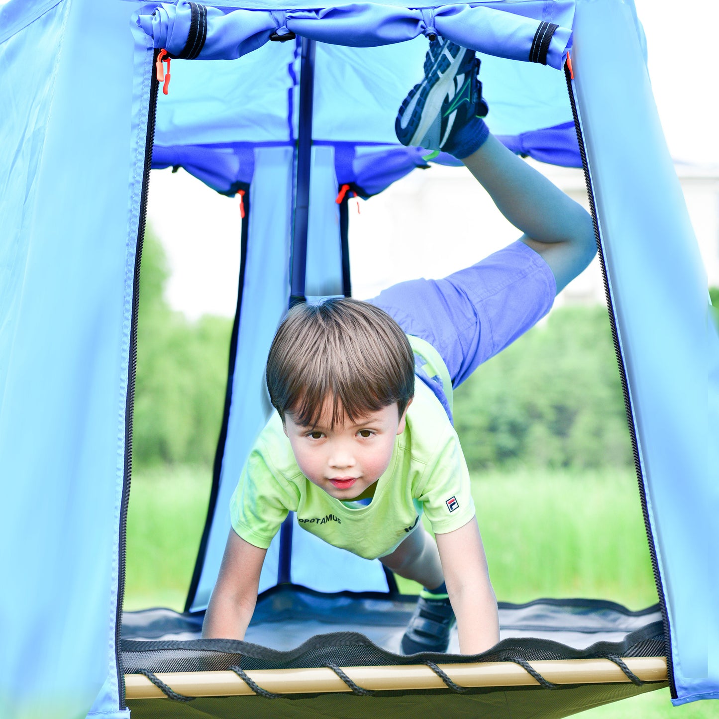 Climbing Dome with Canopy and Playmat - 10 ft Colorful Geometric Playground Jungle Gym