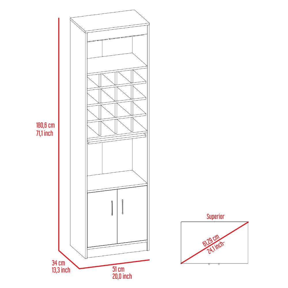 Capistrano Elegant 7-Shelf Multimedia and Liquor Cabinet Set in Black and Espresso