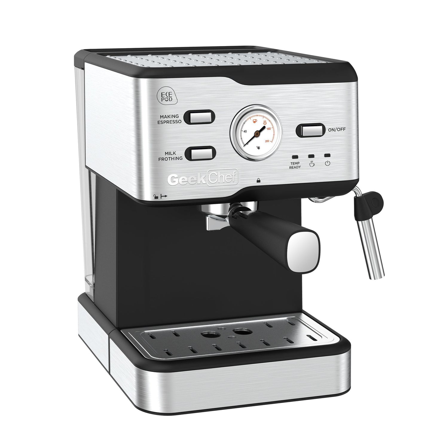 Espresso Maker With Milk Frother and Thermometer.