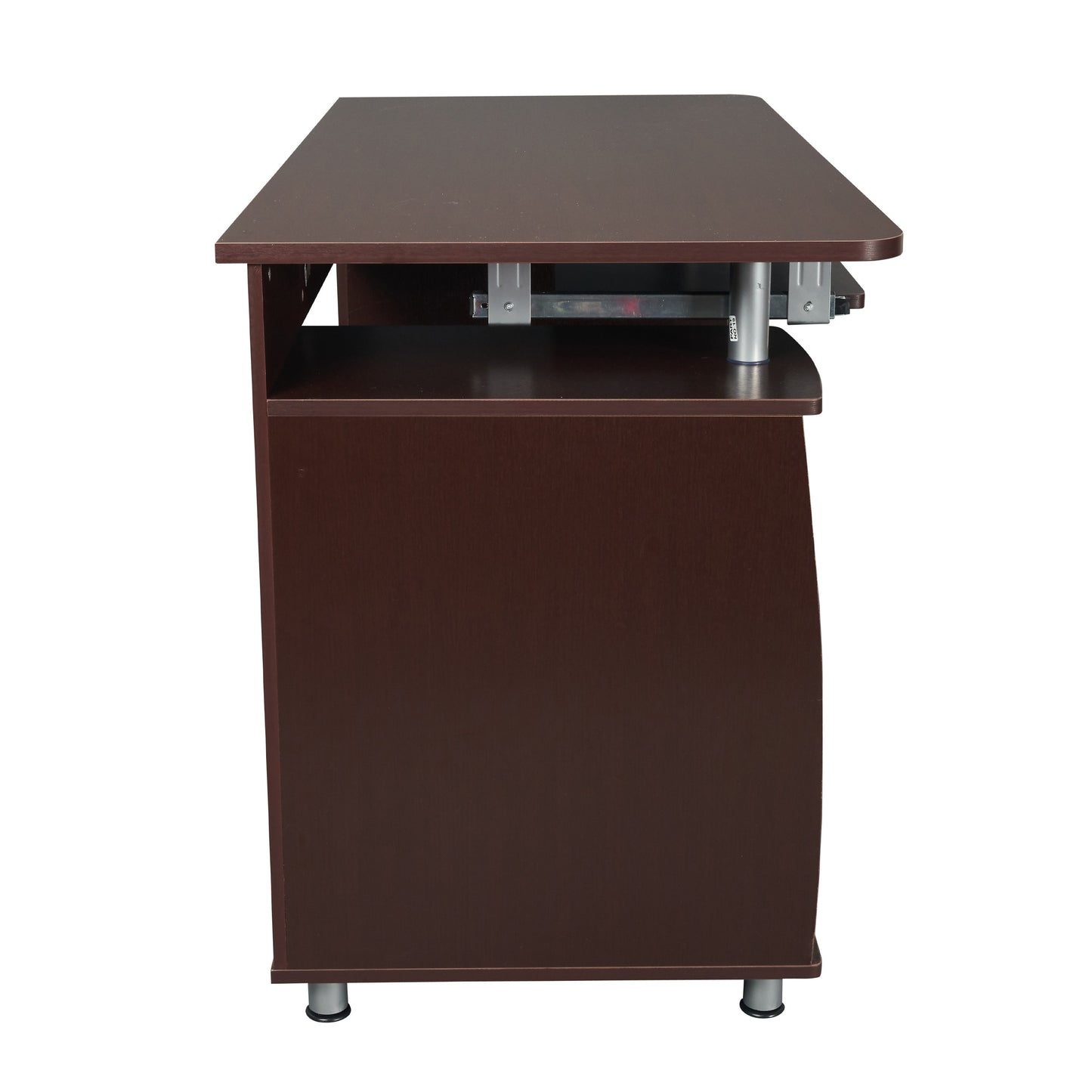 Chocolate Computer Desk with Efficient Storage and Enhanced Functionality