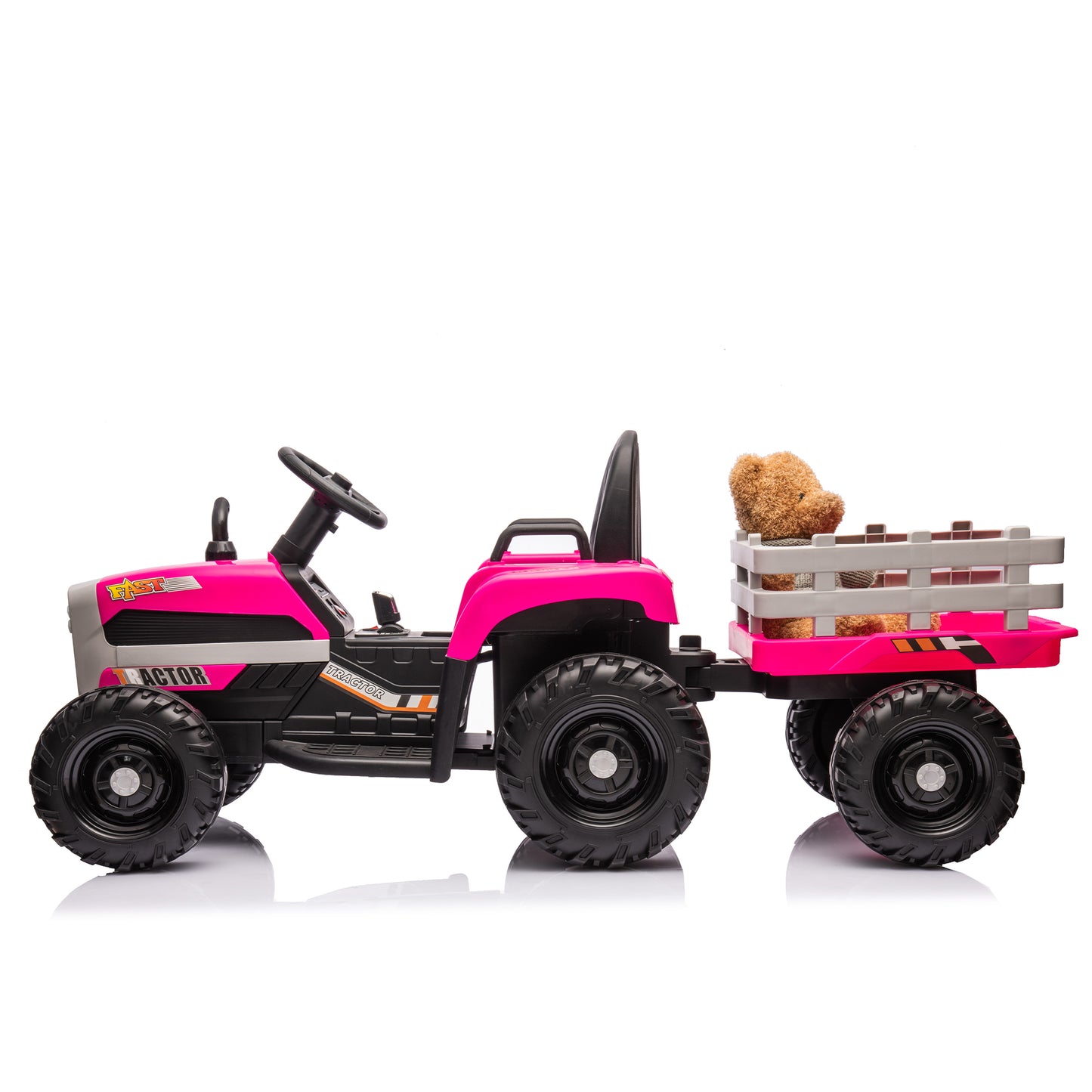 Electric Ride-On Tractor with Remote Control and Realistic Farm Experience, 12V Battery Powered Toy with Two-Speed Control and Safety Features