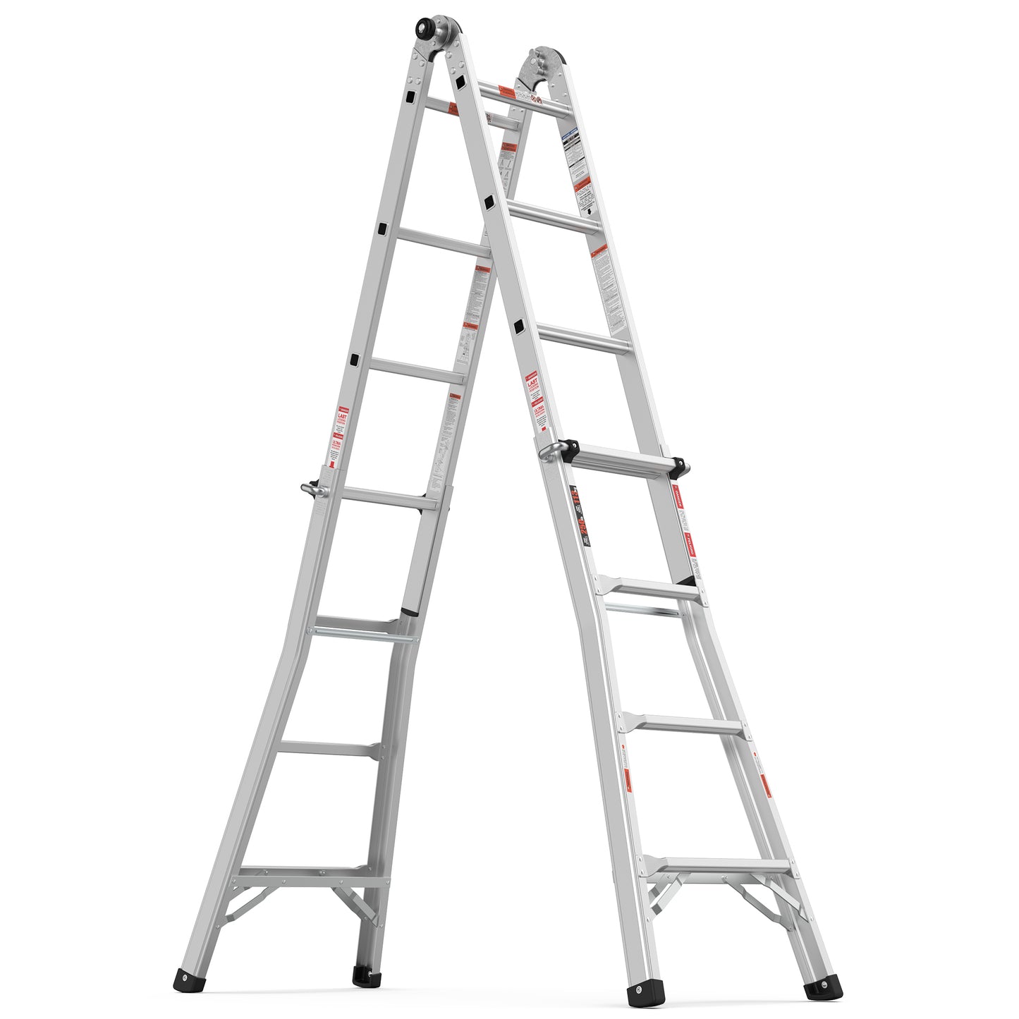 Multi position foldable engineering multifunctional aluminum alloy ladder A-type ladder straight ladder 17ft for home