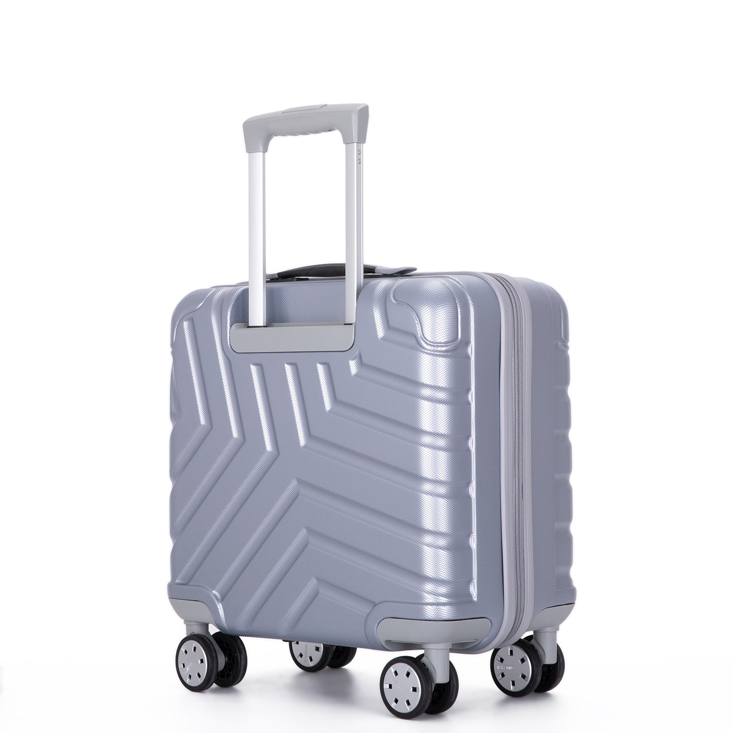 Pure PC 16" Hard Case Luggage Computer Case With Universal Silent Aircraft Wheels Silver