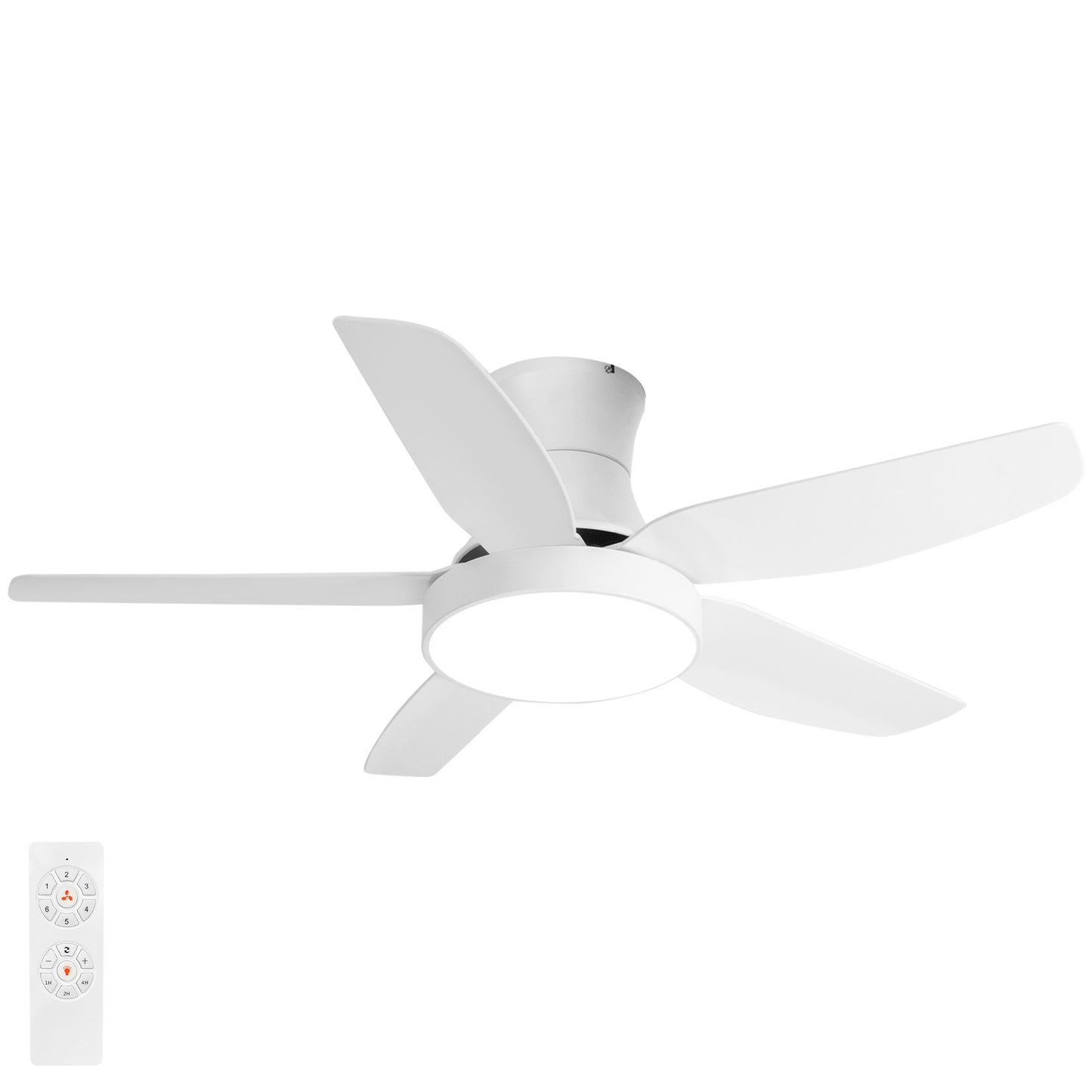 46 Inch LED Ceiling Fan with White Finish