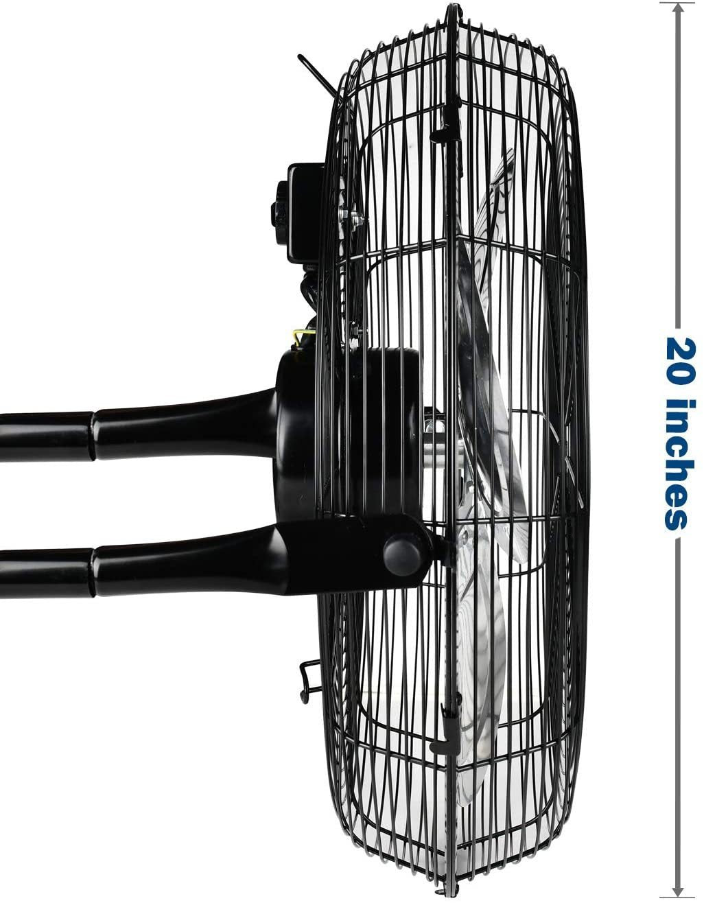 Simple Deluxe 20 Inch 3-Speed High Velocity Heavy Duty Metal Industrial Floor Fans Quiet for Home, Commercial, Residential, and Greenhouse Use, Outdoor/Indoor, Black, 2 Pack