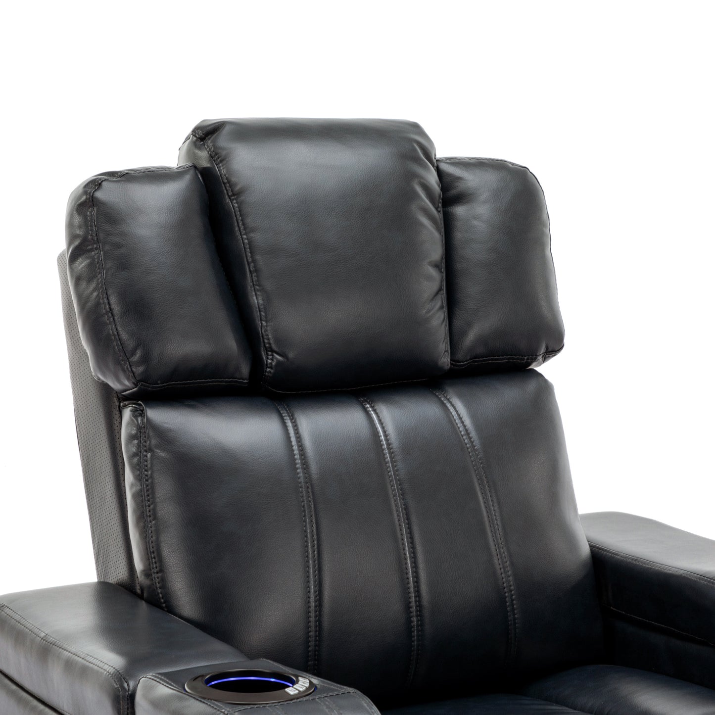 Home Theater Power Recliner with Cooling Cup Holder, Bluetooth Speaker, LED Lights, and USB Ports