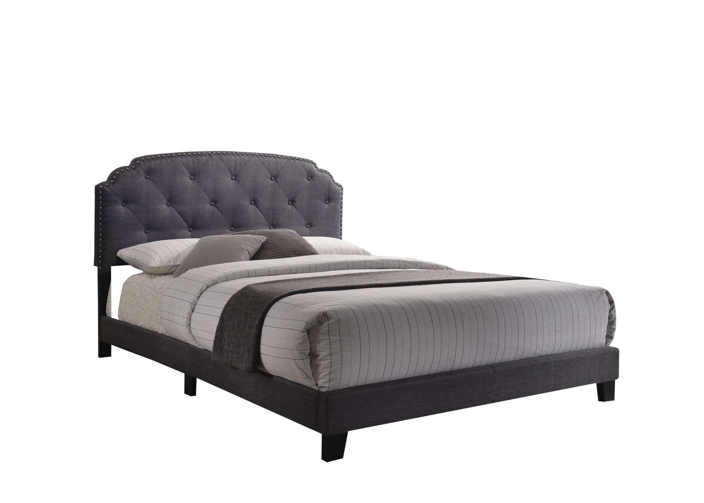 Tradilla Queen Bed in Gray Fabric 26370Q