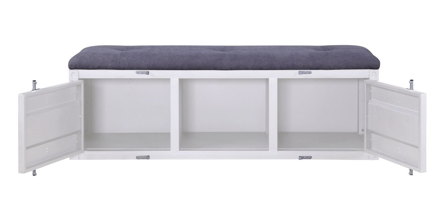 ACME Cargo Bench (Storage), Gray Fabric & White 35912