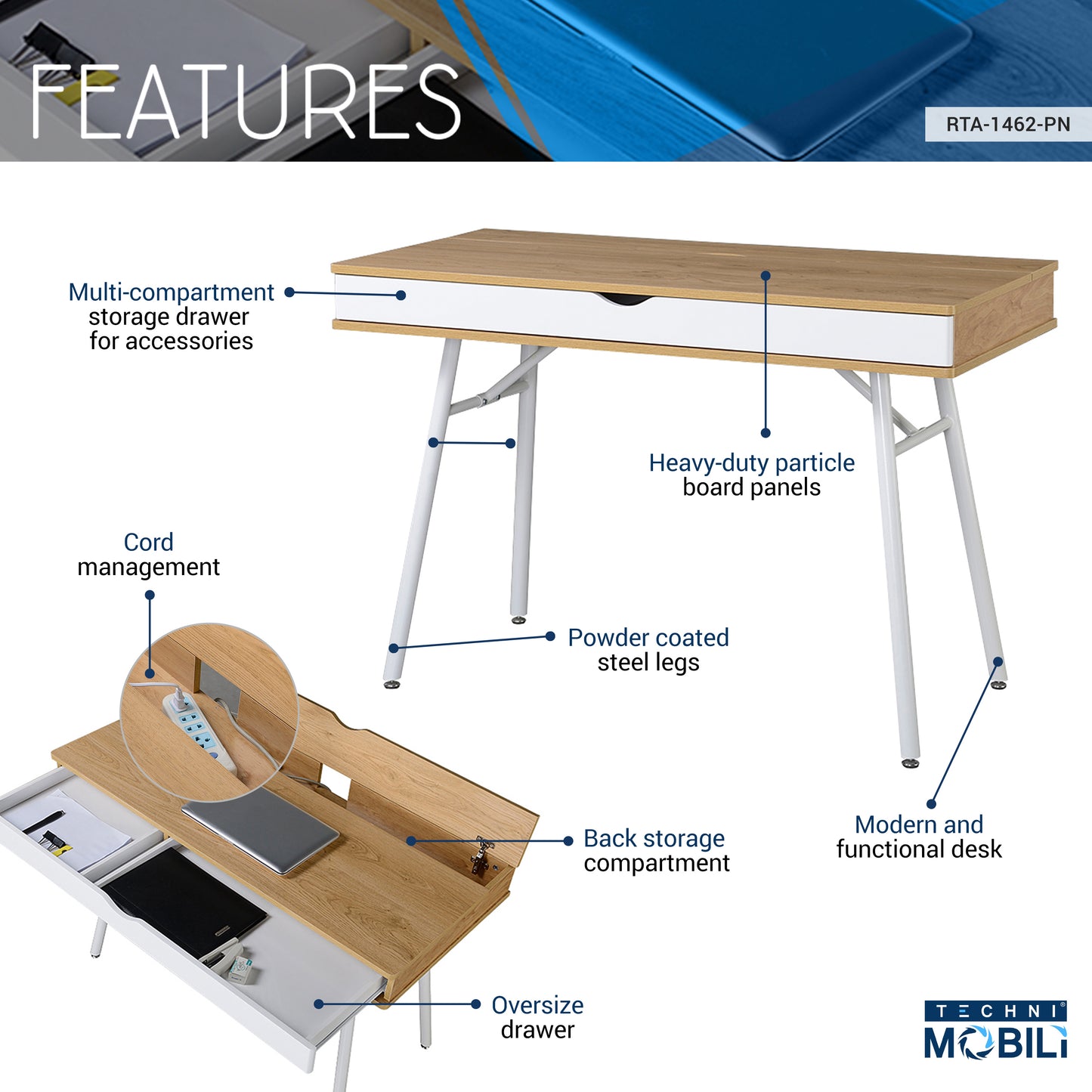 Rustic Pine Workstation with Ample Storage