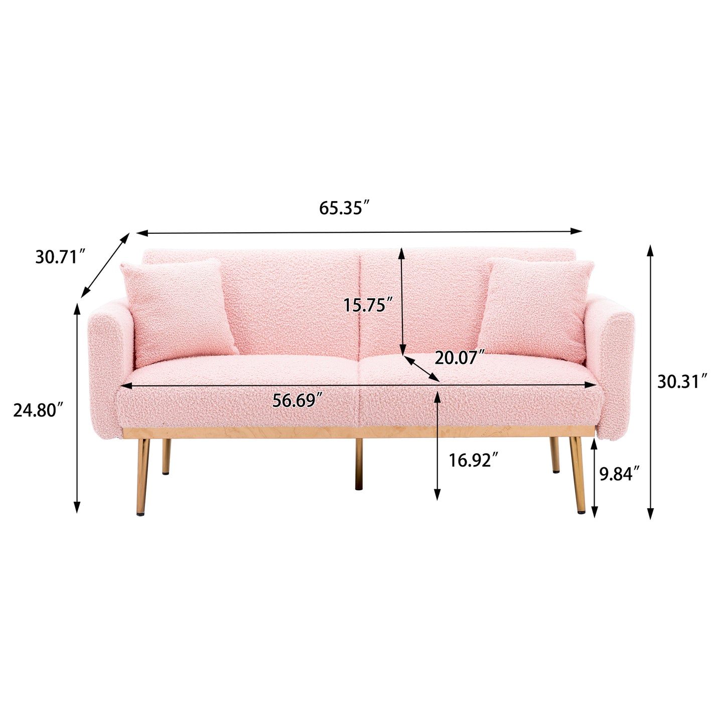 Velvet  Sofa , Accent sofa .loveseat sofa with metal  feet