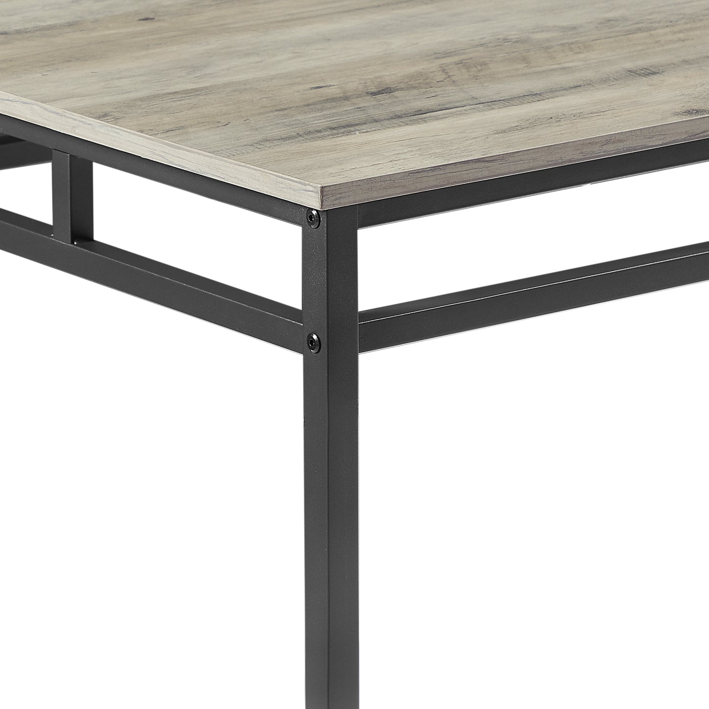 Bar table set 5PC Dinging table set with high stools, structural strengthening, industrial style. Grey, 43.31'' L x 23.62'' W x 35.43'' H.