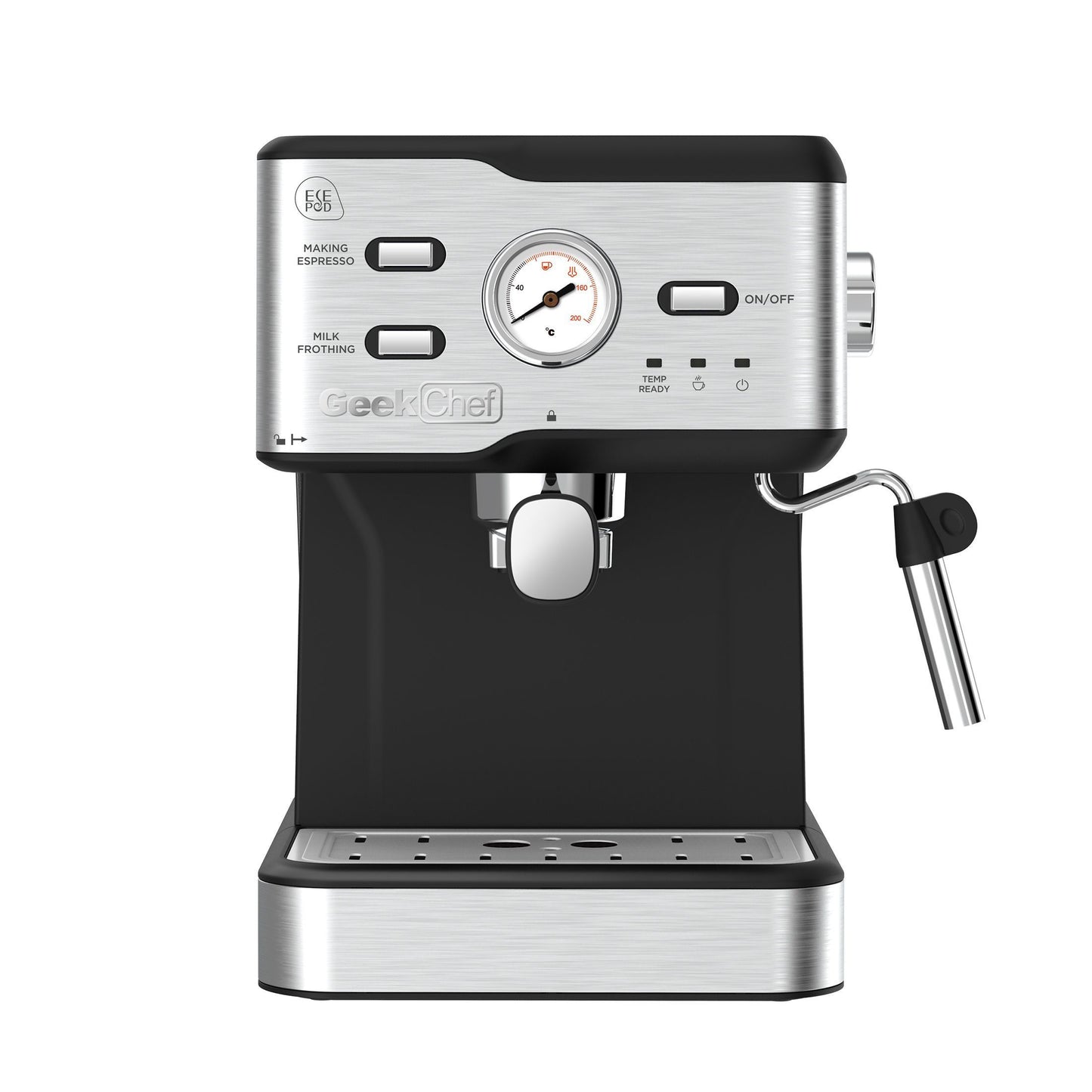 Espresso Maker With Milk Frother and Thermometer.