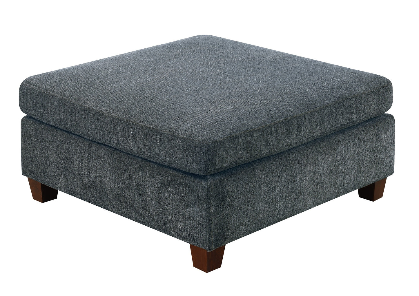 Contemporary Grey Chenille Modular Sofa Set with Ottoman and Armless Chair