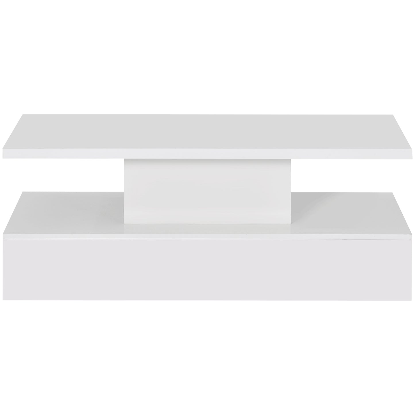 LED Light Coffee Table with 16 Color Options and Remote Control, Modern Industrial Design - White