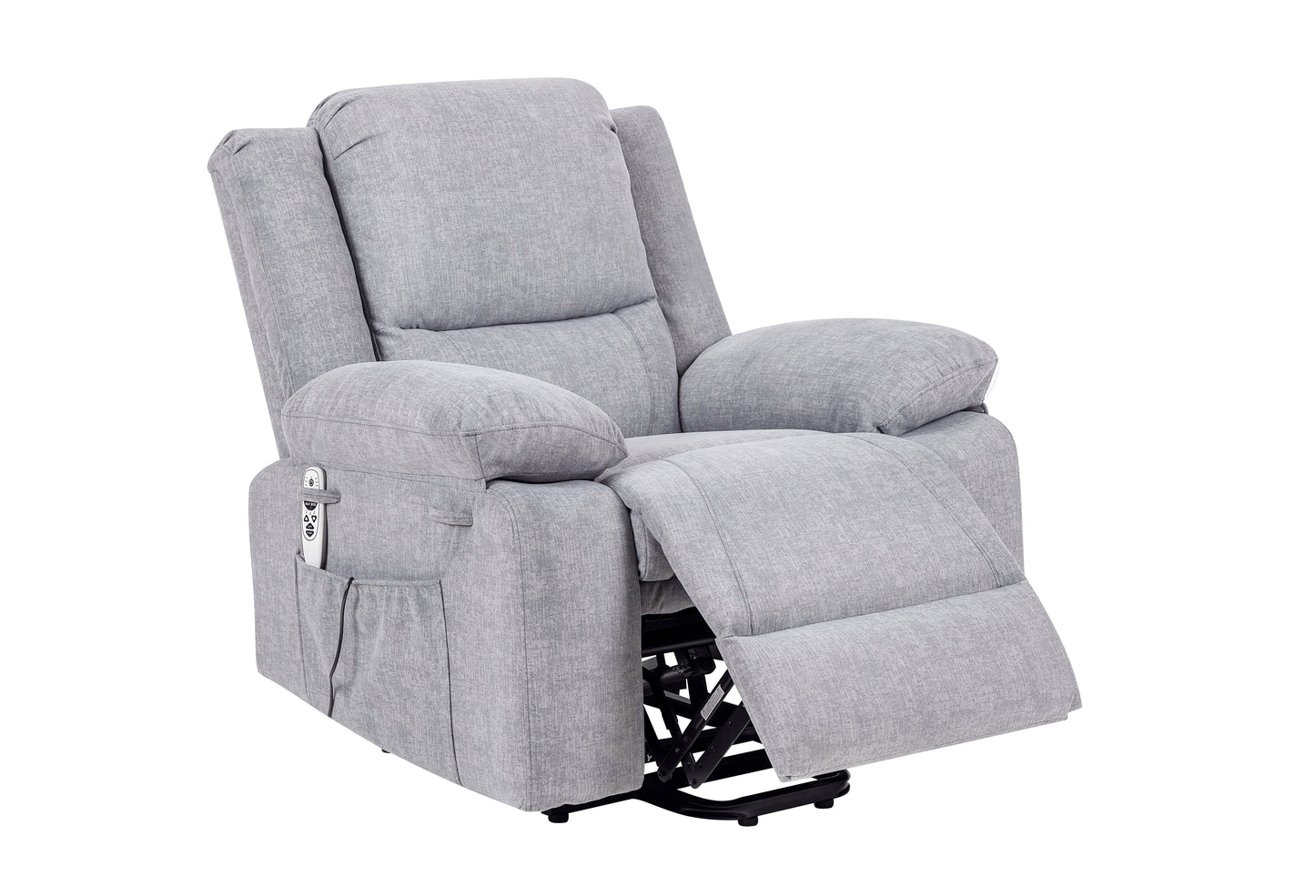 Elderly Electric Power Recliner Chair with Multi-Function Massage, Heating, and Storage - Light Grey