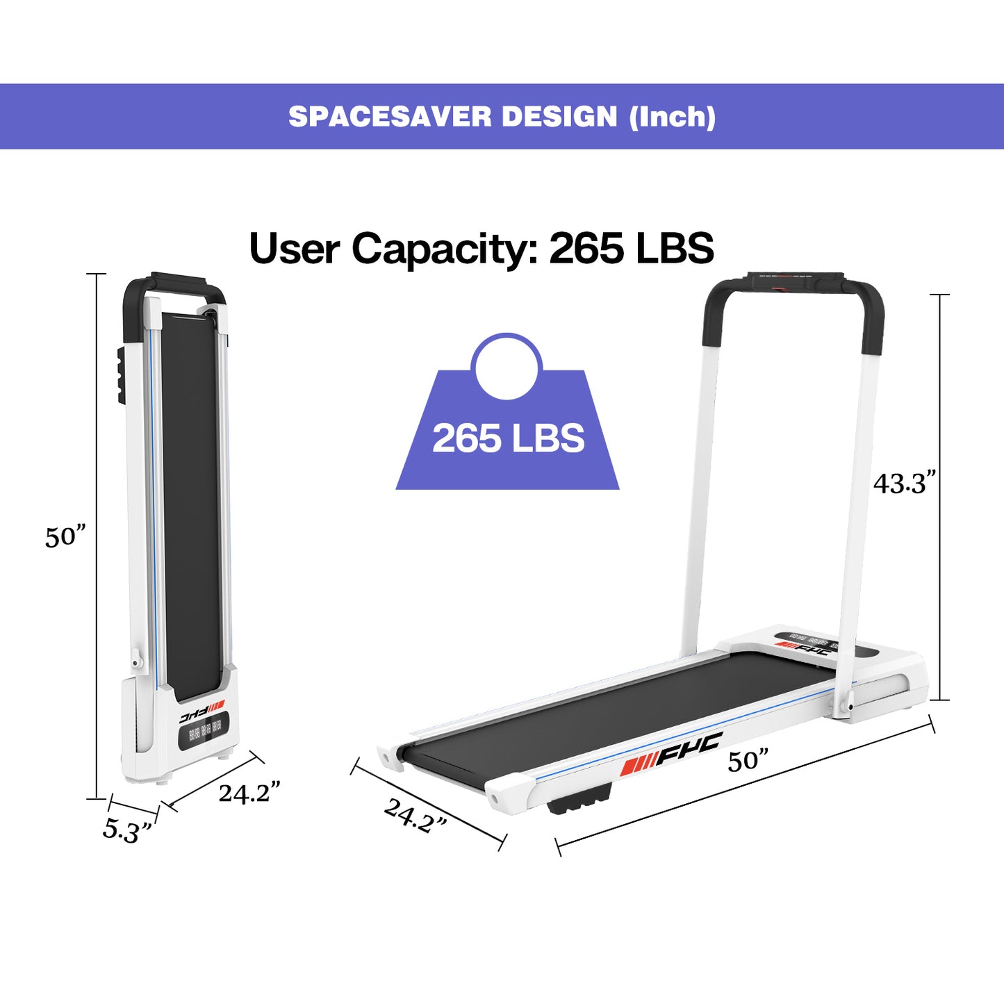 FYC 2 in 1 Under Desk Treadmill - 3.5 HP Folding Treadmill for Home, Installation-Free Foldable Treadmill Compact Electric Running Machine, Remote Control & LED Display Walking Running Jogging