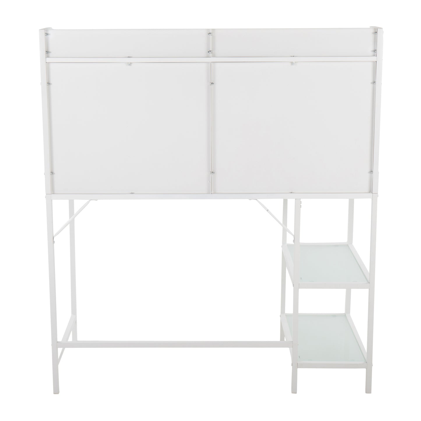 Contemporary Glass and Metal Desk with Built-in Shelves by LumiSource