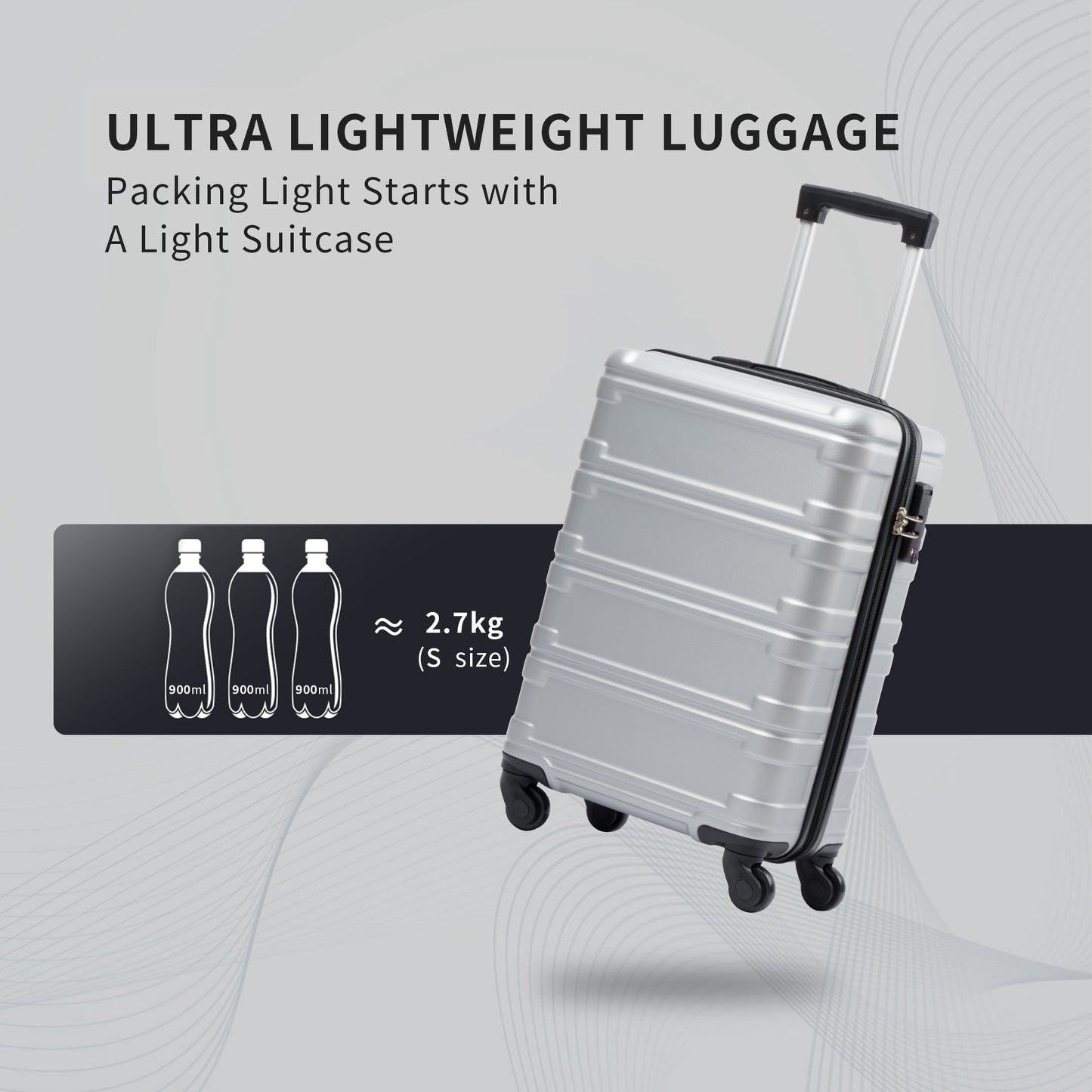 Hardshell Luggage Sets 3 Pcs Spinner Suitcase with TSA Lock Lightweight 20''24''28''