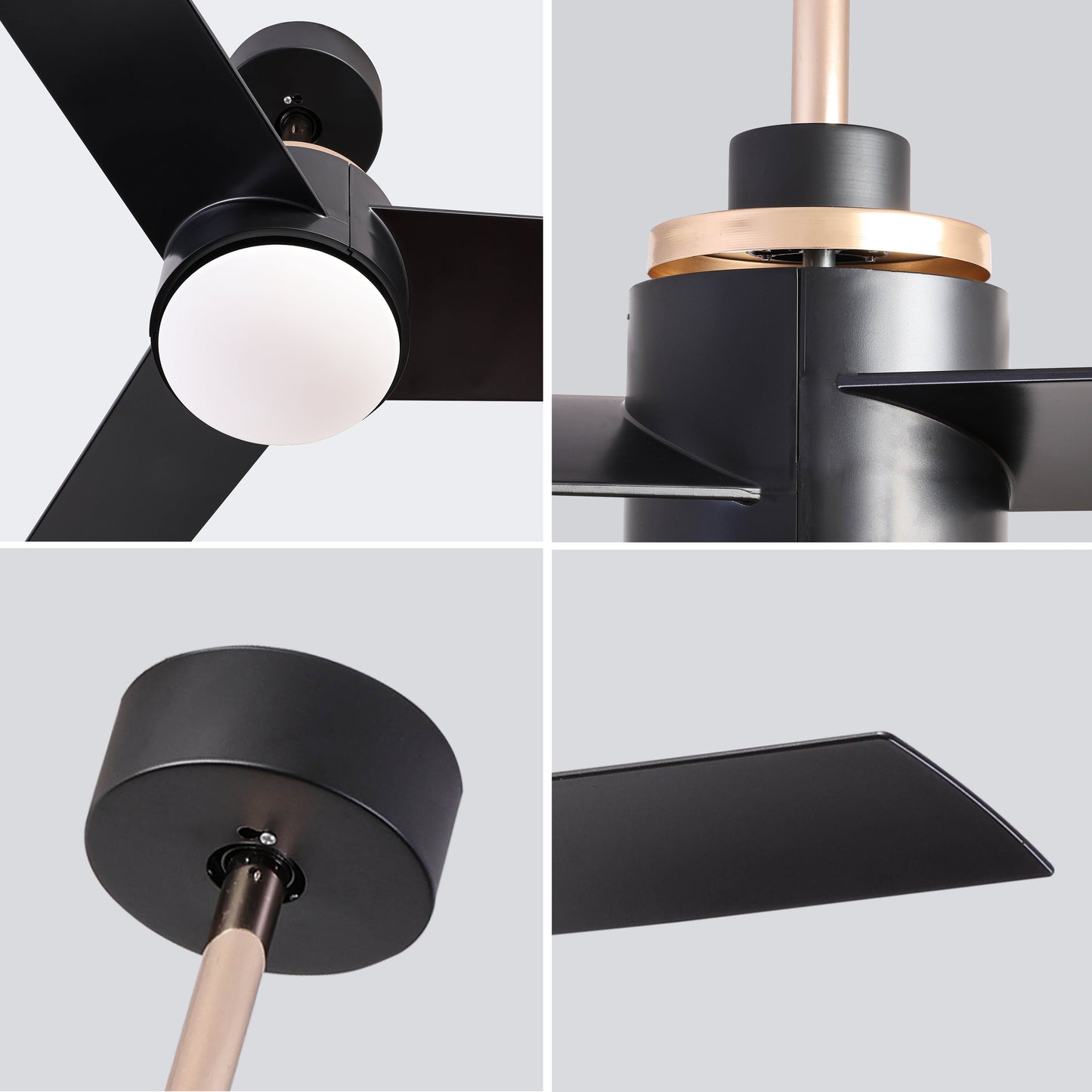 52-Inch Modern Ceiling Fan with LED Light and Remote Control