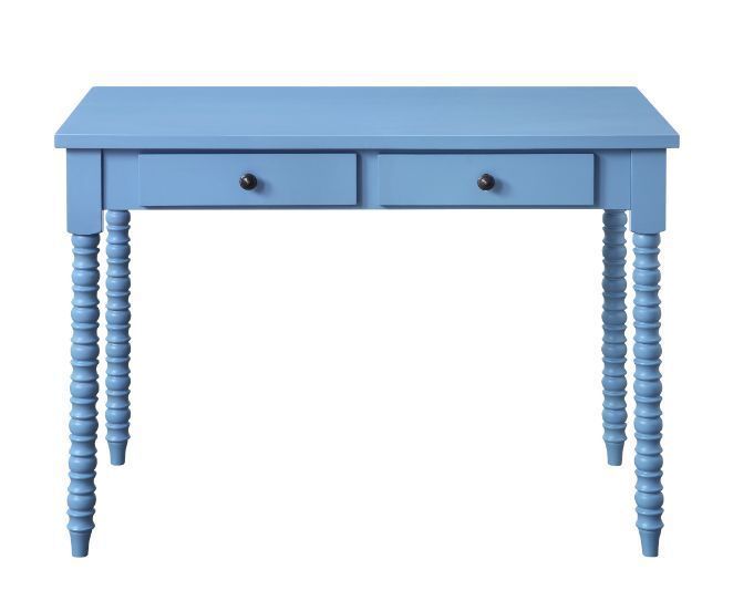 Blue Altmar Writing Desk with Vintage Style Storage Drawers