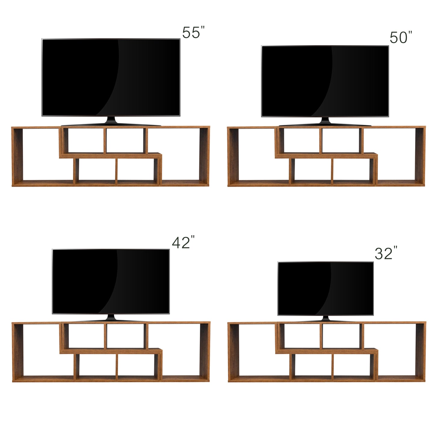 Versatile Walnut Home Furniture Cabinet with Display Shelves