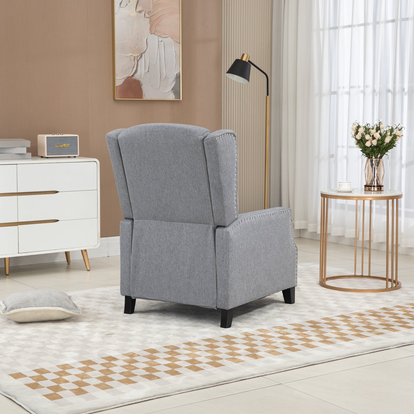 Modern Gray Linen Recliner Chair: COOLMORE Leisure Chair