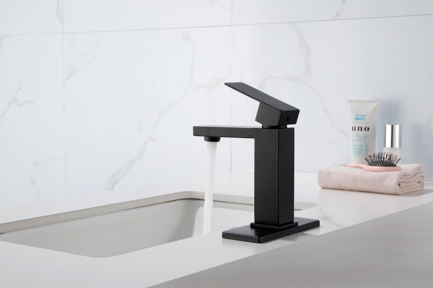 Luxurious Steel Matte Black Bathroom Faucet