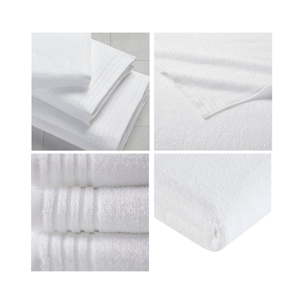 12-Piece Premium Zero Twist 100% Cotton Bath Towel Set with Ultra-Fresh Anti-Microbial Treatment