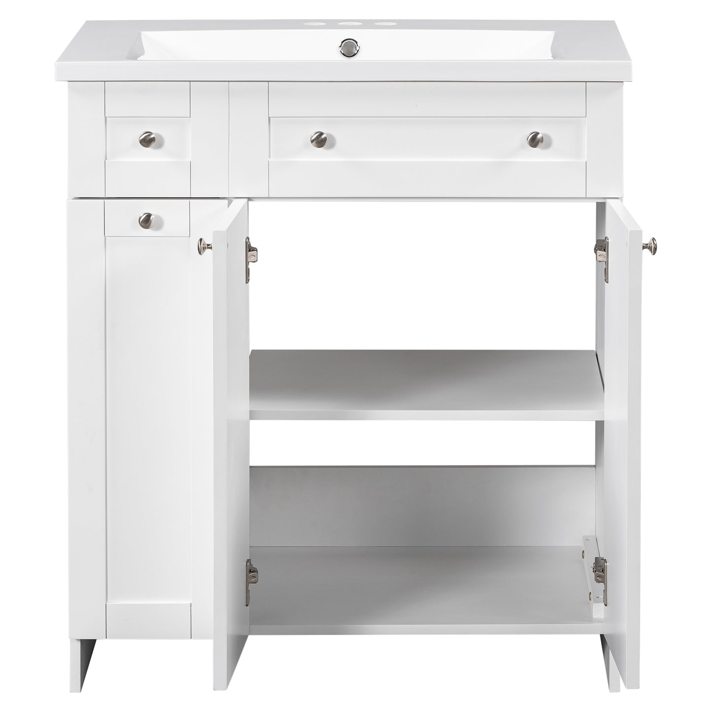 30" White Bathroom vanity with Single Sink ,Combo Cabinet Undermount Sink,Bathroom Storage Cabinet vanities