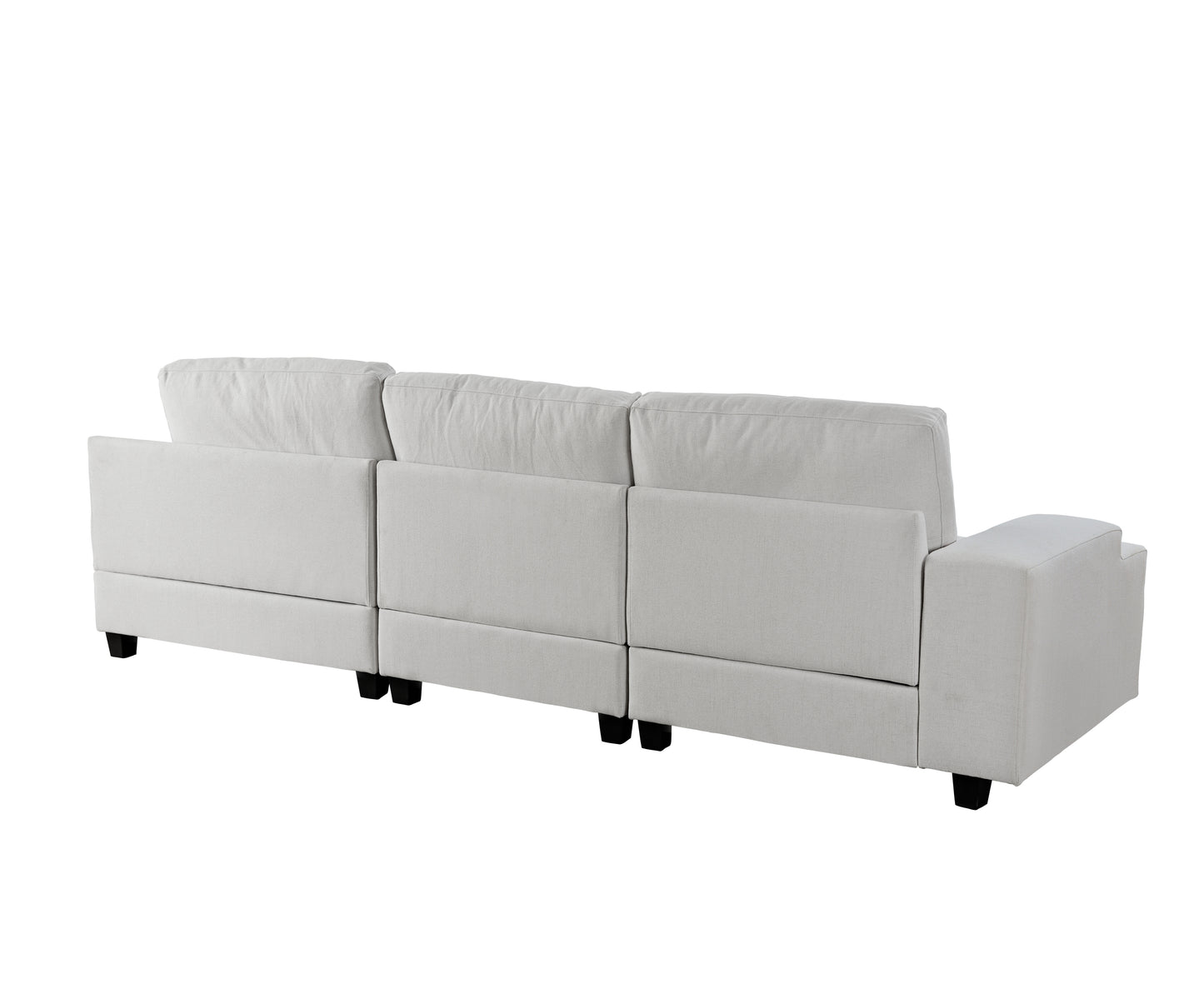 U_Style Stylish Modular Sofa Sectional with Polyester Upholstery with 4 Pillows, 1 Cup Holder with Free Combination for Living Room