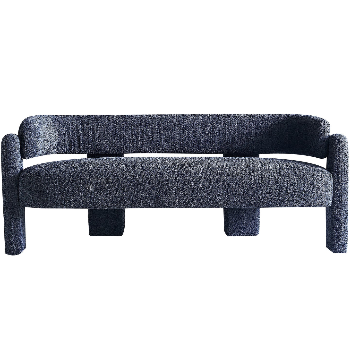 75.59 Wide Dark Grey Upholstered Modern Sofa with Boucle Fabric