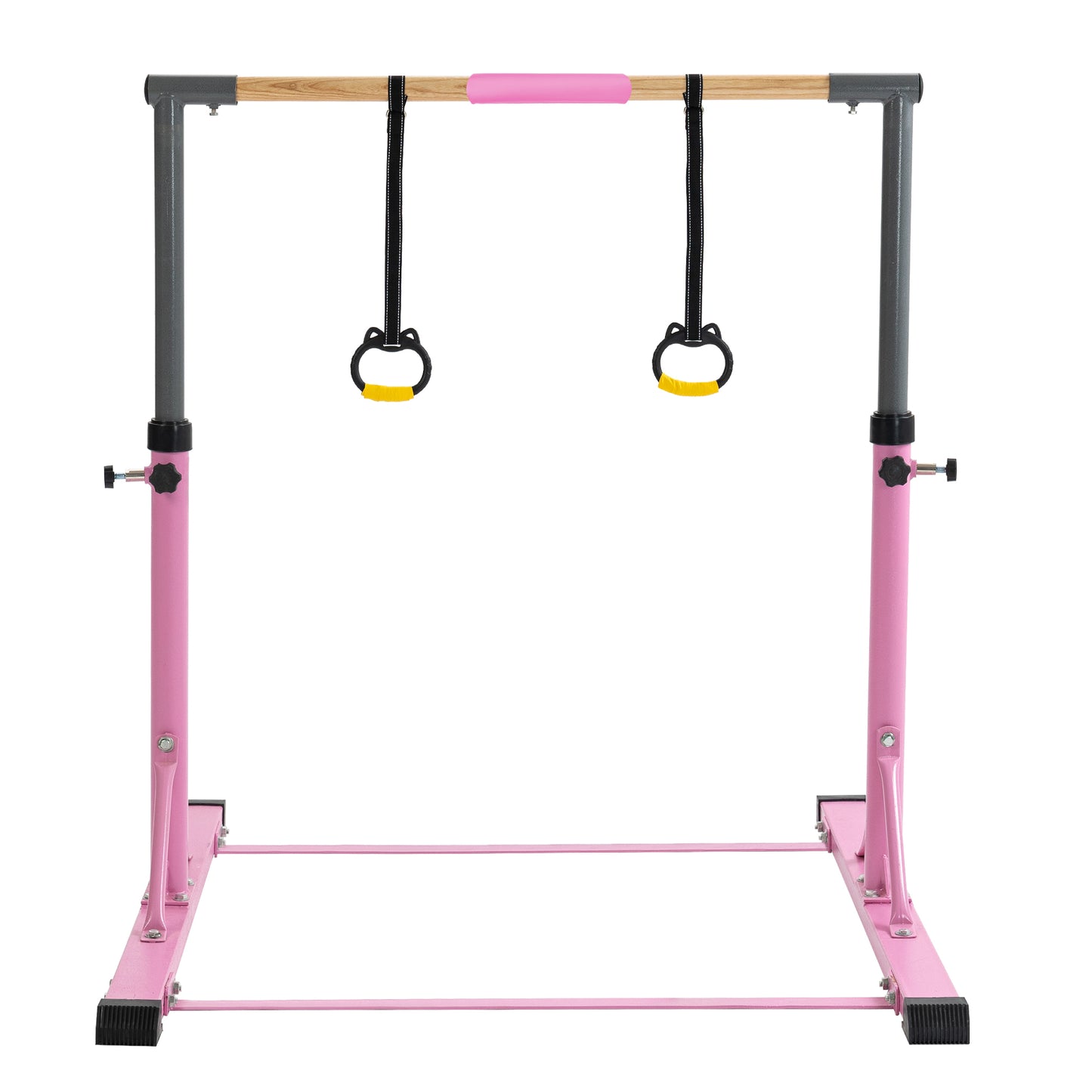 Pink Adjustable Gymnastics Horizontal Bar Set for Kids Home Use