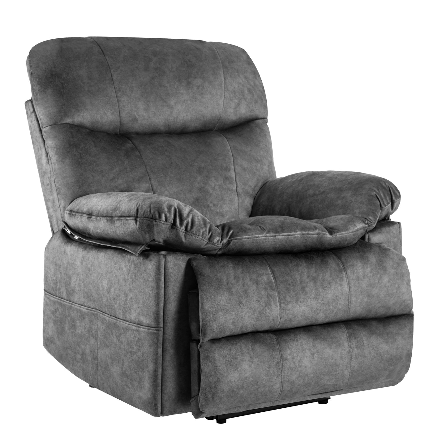 Oversized Modern Velvet Power Lift Recliner With Heating and Massage, 39.4 Wide