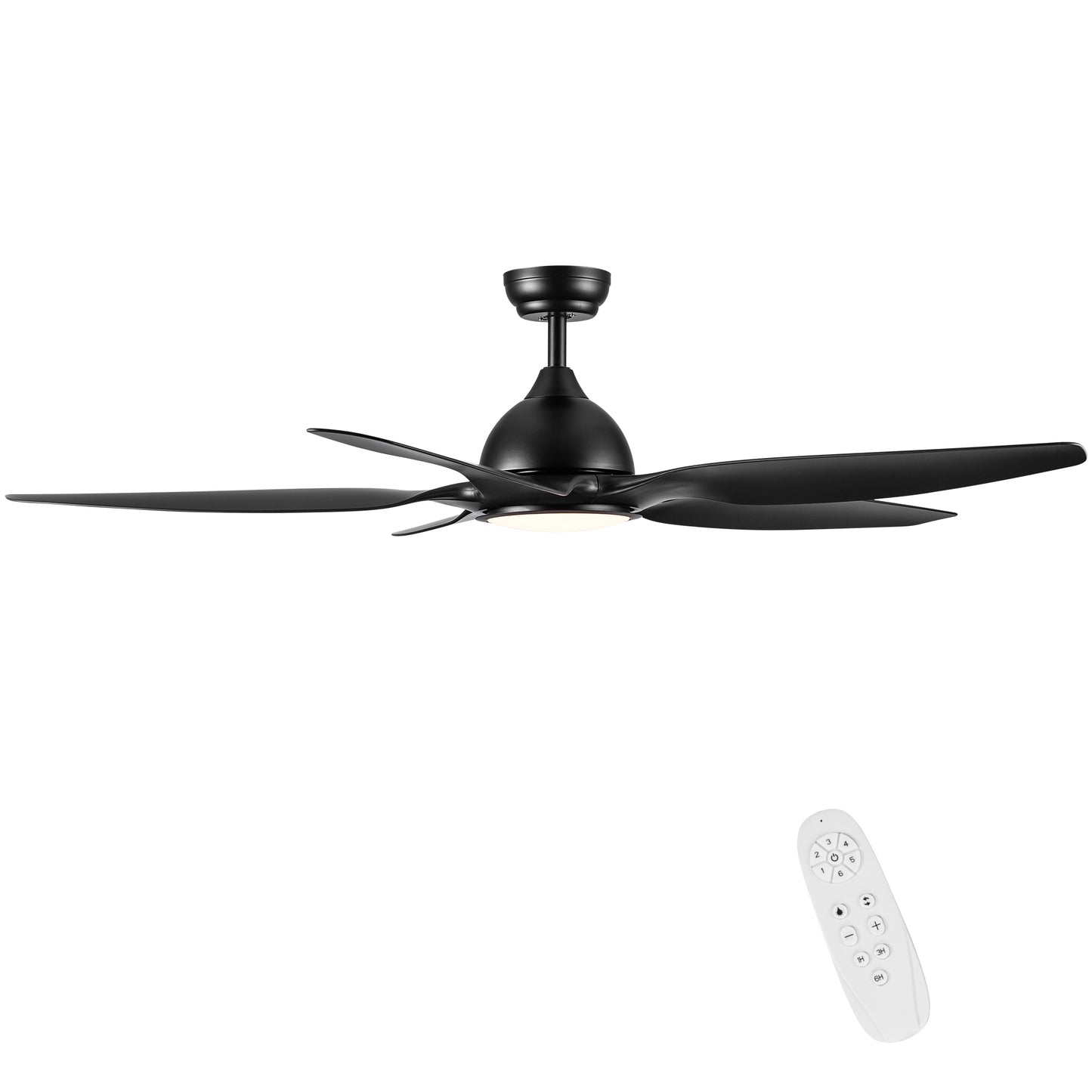 Ceiling Fan with Integrated LED Lighting and Black ABS Blade