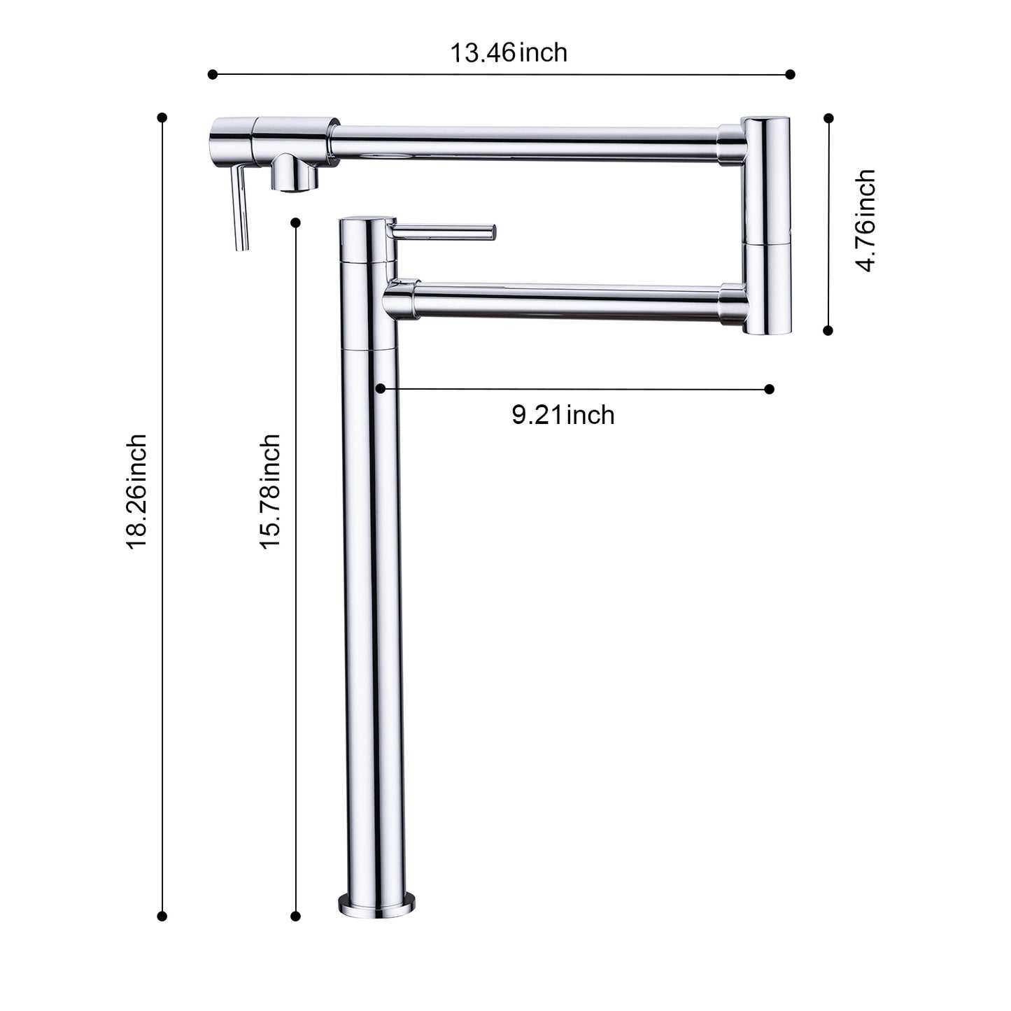 Pot Filler Faucet with Extension Shank